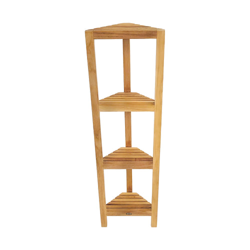 Teak Corner Shelf Fiji (128 cm) with 4 tiers 50"