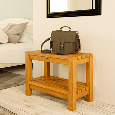 Teak Shower Bench Coach 24" (60 cm) with shelf