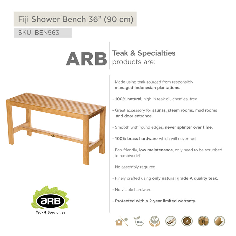 Teak Shower Bench Fiji 36" (90 cm)