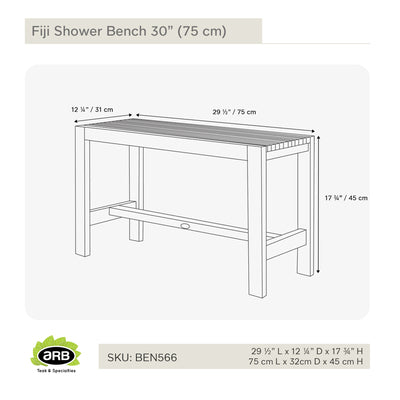 Teak Shower Bench Fiji 30" (75 cm)