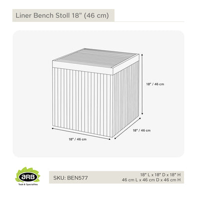 Teak Bench Liner 18" (45 cm)