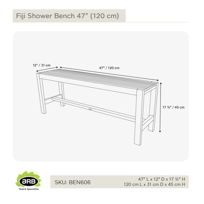 Teak Shower Bench Fiji 47" (120 cm)