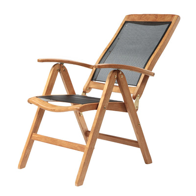 Chaise inclinable en teck et textilène Colorado