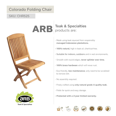 Teak Folding Chair Colorado