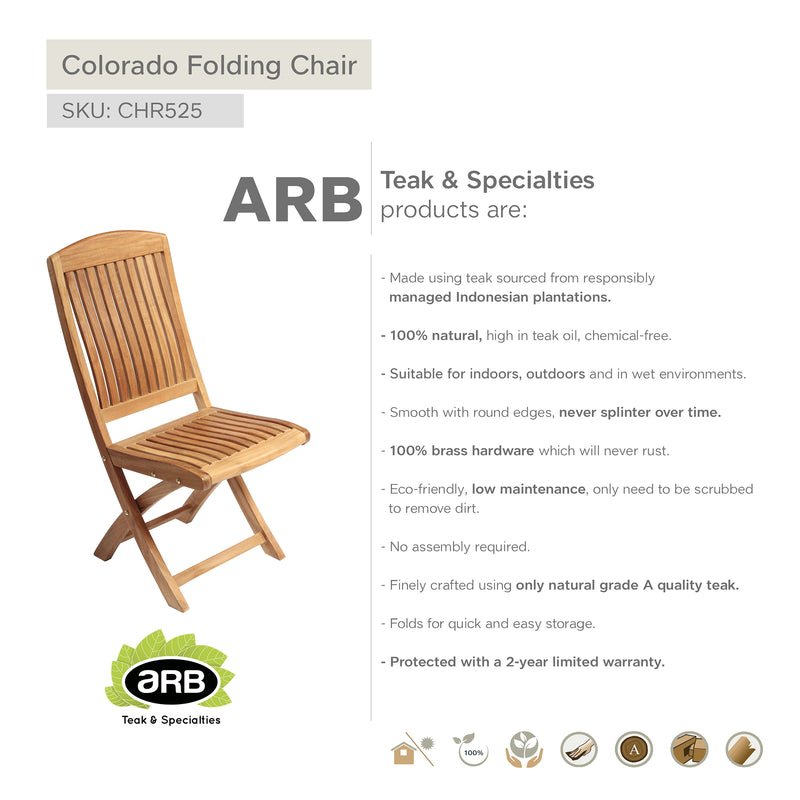 Chaise pliante en teck Colorado