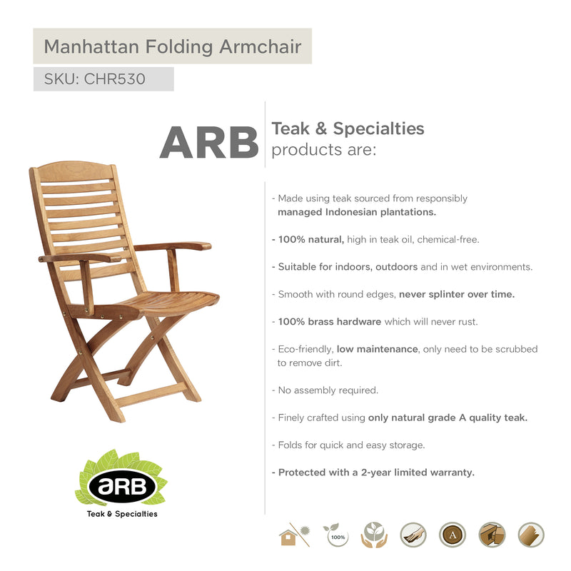 Teak Folding Armchair Manhattan