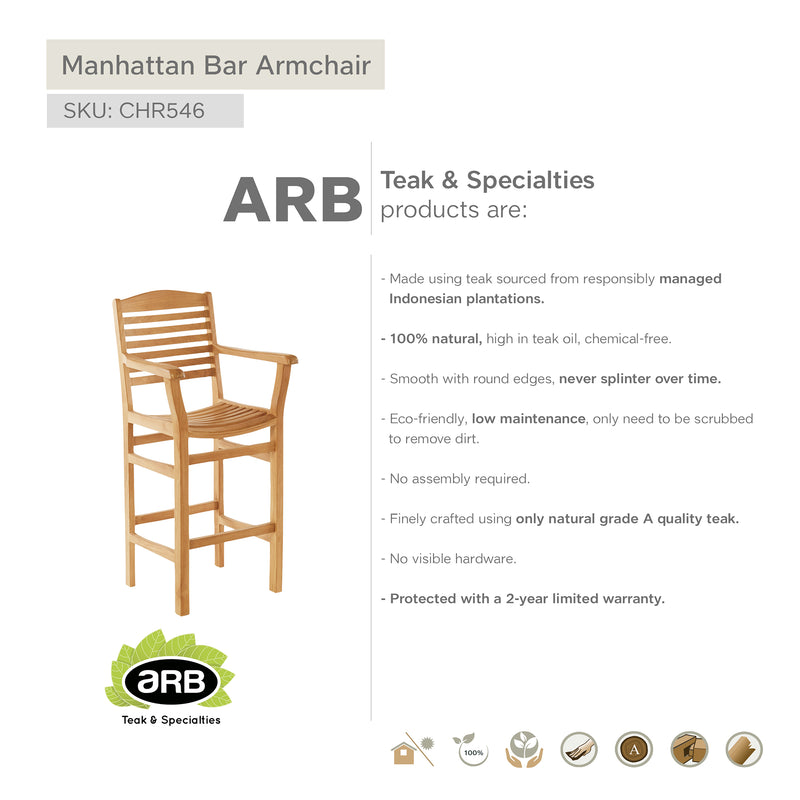Teak Bar ArmChair Manhattan