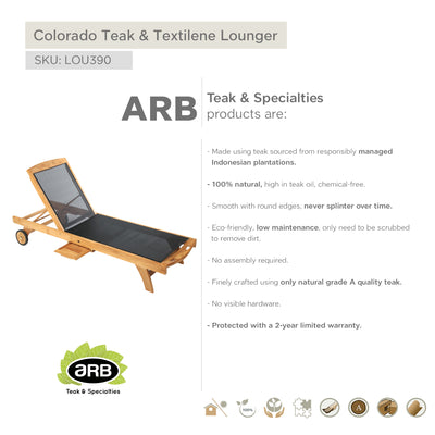 Teak & Textilene Lounger Colorado