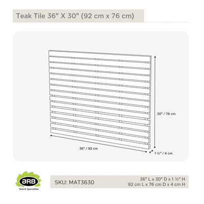 Teak Tile 36" X 30" (91.5 cm x 76 cm)