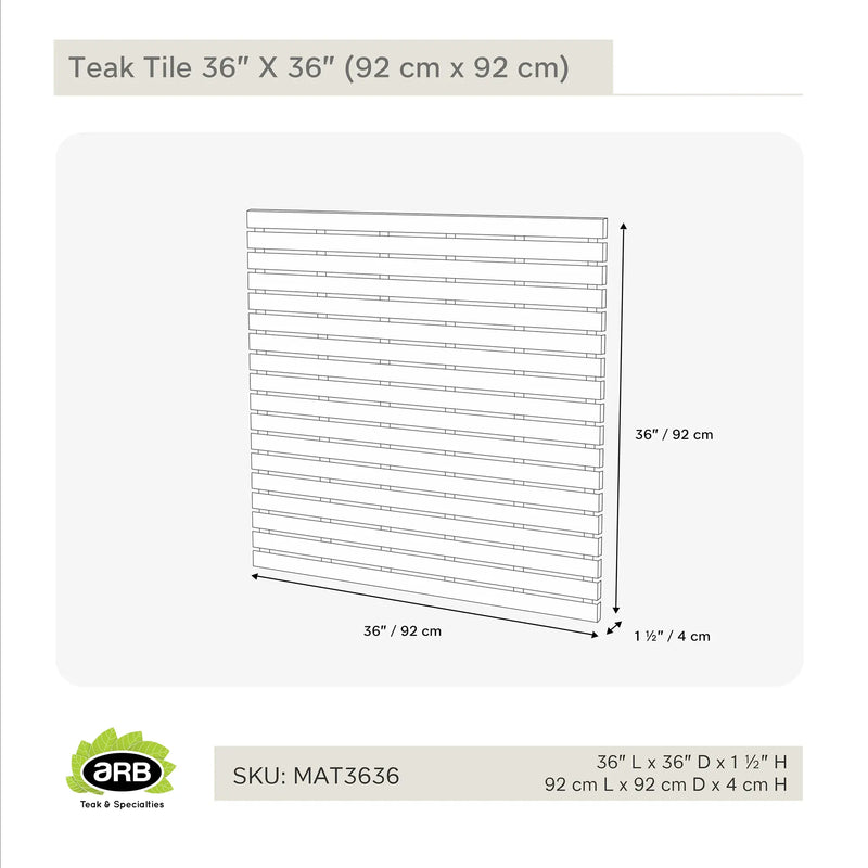 Teak Tile 36" X 36" (91.5 cm x 91.5 cm)