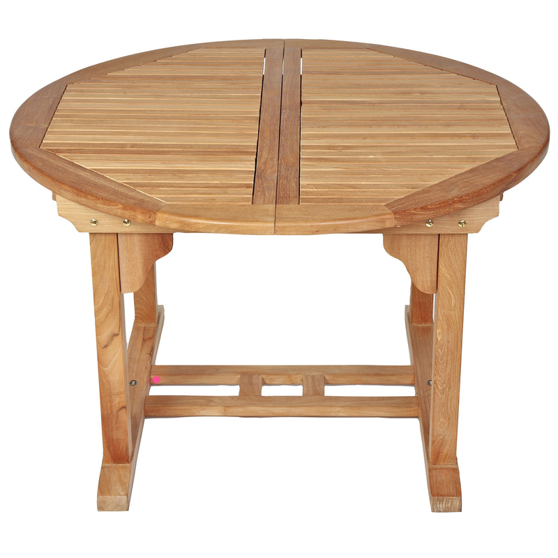Table à extension en teck ronde Asia 120/180 cm (48/71 po)