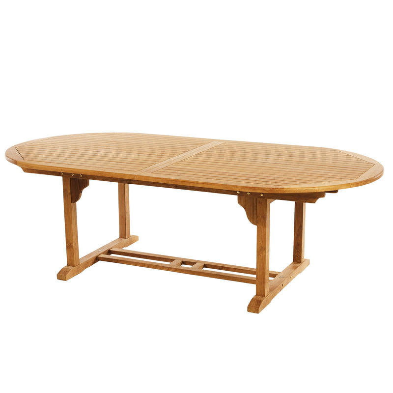 Teak Dining Extension Table Asia - Oval 95/118 x 48" (240/300 x 120 cm)
