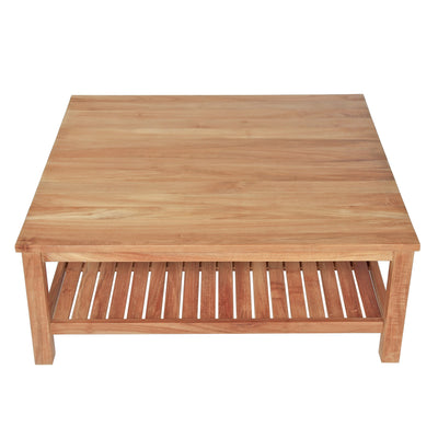 Table basse en teck avec tabletteSeville - rectangulaire 126 x 60 cm (50 x 24 po)