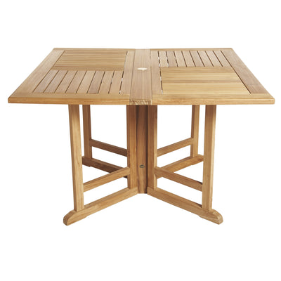 Table pliante papillon en teck carrée 120 cm (48 po)