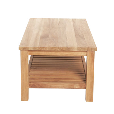 Teak Coffee Table with Shelf Jay - Rectangular 48 x 24" (120 x 60 cm)