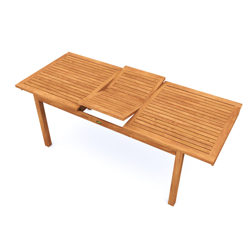 Table en teck  Foster avec extension rectangulaire 120/170 x 90 cm (48/67 x 36 po)