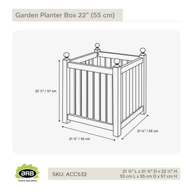 Teak Garden Planter Box 22" (55 cm)