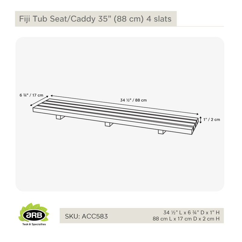 Teak Tub Seat/Caddy Fiji 34.5" (88 cm) 4 slats