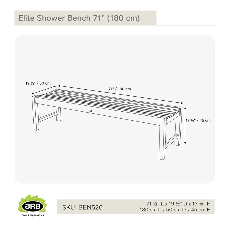 Teak Bench Elite 71" (180 cm)