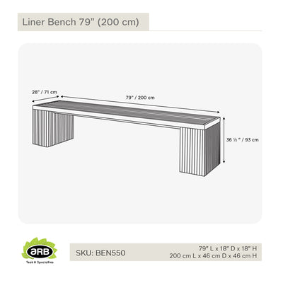 Teak Bench Liner 79" (200 cm)