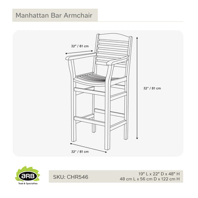 Teak Bar ArmChair Manhattan