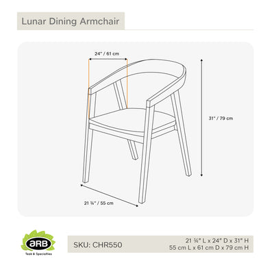 Teak Dining Armchair Luna