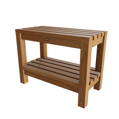 Teak Shower Bench Coach 24" (60 cm) with shelf