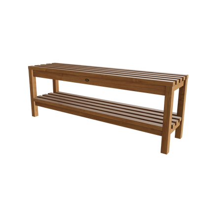 Teak Shower Bench Coach 47" (120 cm) with shelf