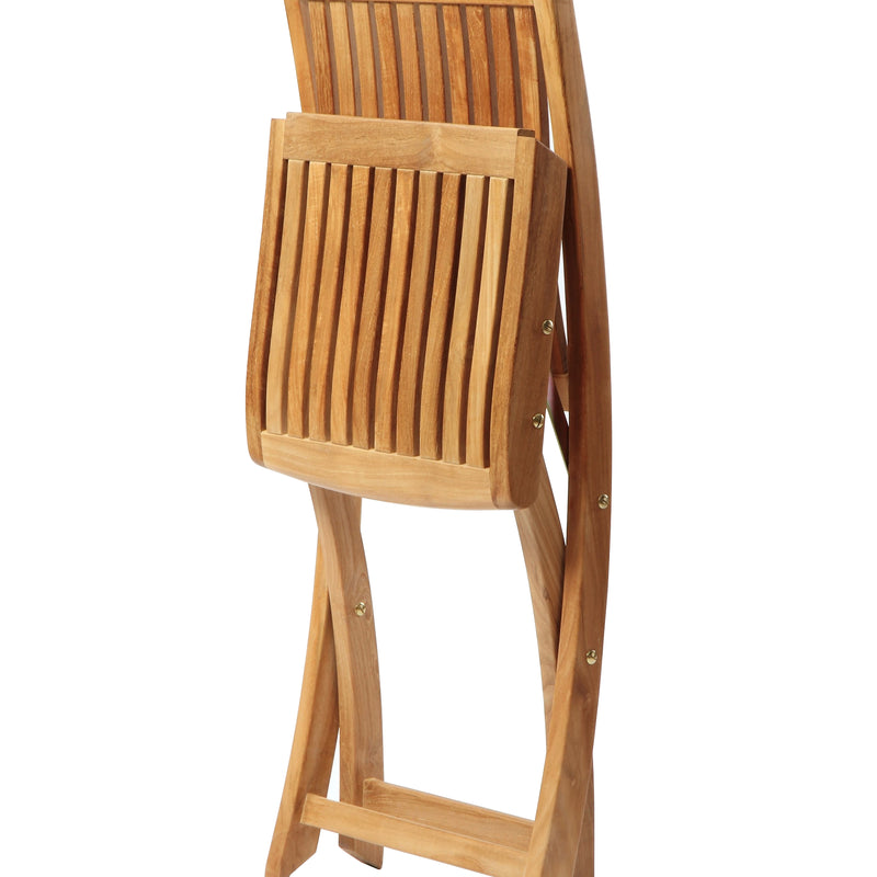 SET568-525 - Table pliante en teck Asia - Rectangulaire 35"avec 2 chaises pliantes Colorado