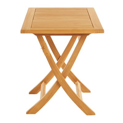SET568-530 - Table pliante en teck Asia - Rectangulaire 35"avec 2 fauteuils pliants Manhattan