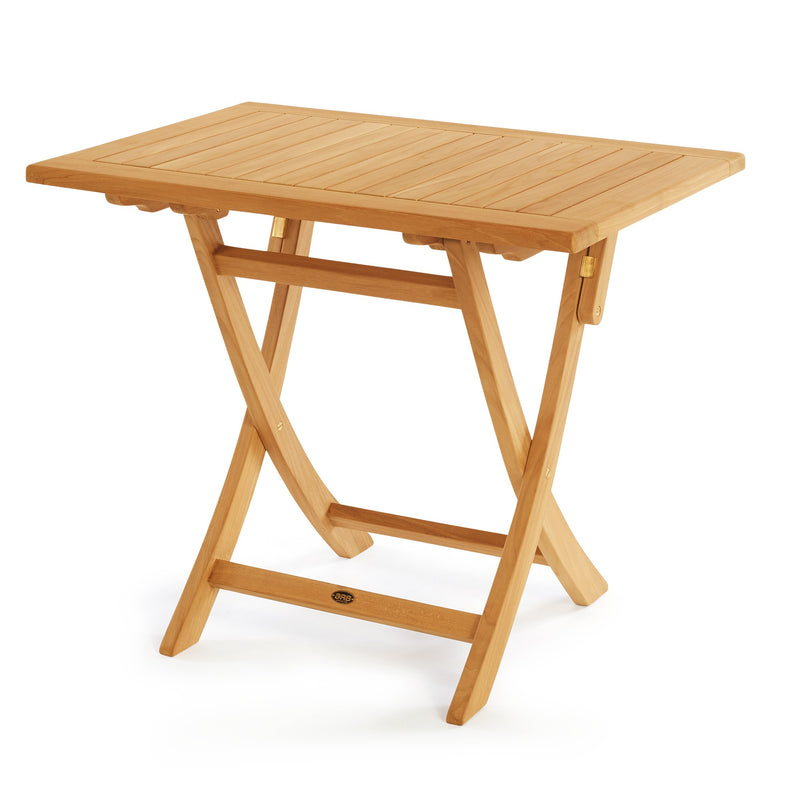 SET568-525 - Asia teak folding table - Rectangular 35" with 2 Colorado folding chairs